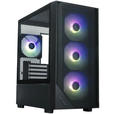 ������ XASTRA  A401M 4ARGB-V2 Black mATX/Mesh /ScrewlessTG+mesh panel/ 4x120mm ARGB PWM FC fans/ A401M-V2-4FC12A