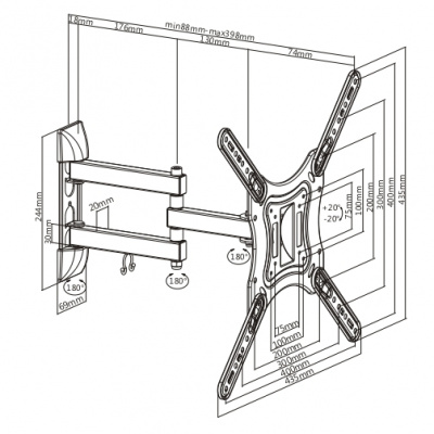 ��������� ��� ���������� Ultramounts UM 870W ����� 23"-55" ����.30�� ��������� ������� � ������