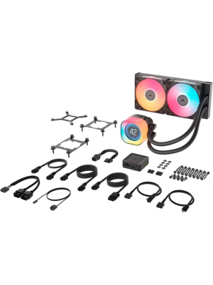 ������� ����������� ���������� Corsair iCUE LINK TITAN 240 RX LCD (240mm, Black, RGB/ Fans: 2x120mm, 73.5CFM, 36dBA, 2100RPM/ S: 1851, 1700, AM5, AM4)