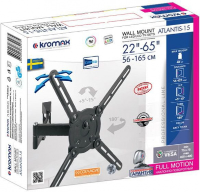 ��������� Kromax ATLANTIS-15 ����� 22"-65" max 40�� VESA 400x400 ��������-����������