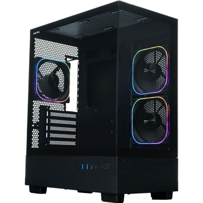 ������ XASTRA Q400M 3ARGB-FG-C6-UC Black mATX/Aquarium/Screewless/ 3x120mm ARGB PWM FG fans/Argb+PWM HUB 6port/ Type-C/ Q400M-3FG12A-C6-UC