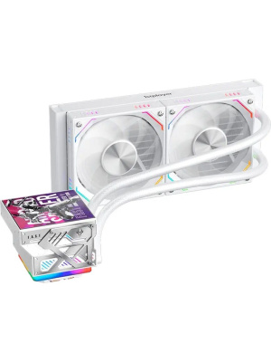 ������� �������� ���������� 1STPLAYER F.A.S.T. FT-240 White / 2x120mm ARGB fans, 250W TDP, 3.95" LCD screen / FT-240-WH