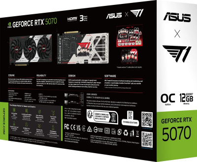 ���������� ASUS RTX5070 T1 GAMING OC 12GB GDDR7 RTL (T1-RTX5070-O12G-GAMING) 90YV0M1G-M0NA00