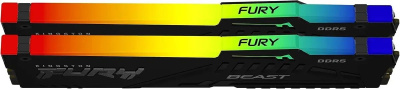 ������ DDR5 2x32GB 5600MHz Kingston KF556C36BBE2AK2-64 Fury Beast Black Expo RGB RTL Gaming PC5-44800 CL36 DIMM 288-pin 1.25� single rank � ���������� Ret