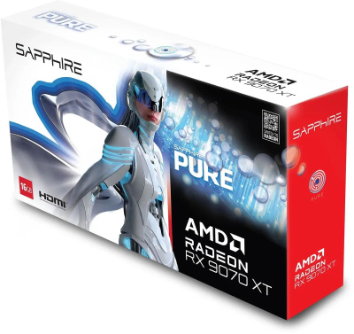 ���������� Sapphire AMD Radeon RX 9070 XT GAMING OC 16GB 11348-02-20G PURE, GDDR6, OC, Ret