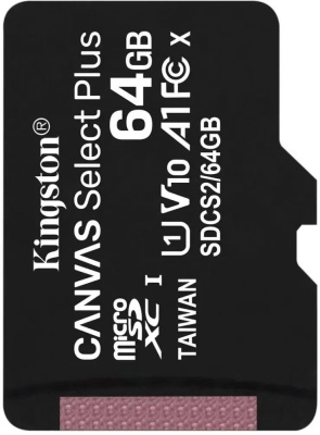 ���� ����� microSDXC 64GB Kingston SDCS3/64GB Canvas Select Plus V10 A1 + adapter