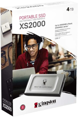 ������������� ���������� SSD Kingston USB 3.2 Gen 2x2 4000GB, R/W 2000/2000, PORTABLE SSD, 1.8"