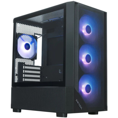 ������ XASTRA  A401M 4ARGB-V2 Black mATX/Mesh /ScrewlessTG+mesh panel/ 4x120mm ARGB PWM FC fans/ A401M-V2-4FC12A
