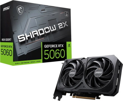 ���������� MSI NVIDIA GeForce RTX 5060 8Gb Shadow 2X, GDDR7, Ret