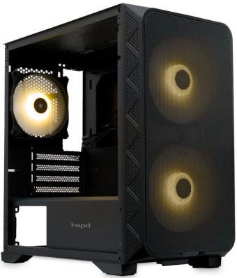 ������ �� ��� ����� ������� HSPD M321, Mesh Mini-tower, Black, M321-TGBK-ARGB