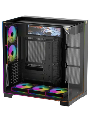 ������ Thermalright TR-A70 Vision FAN5-M / Black / TG / 5x120mm ARGB PWM Fans / ARGB Strip / 9.16'' LCD screen / USB TYPE-C / ATX  / TRA70VF5MB