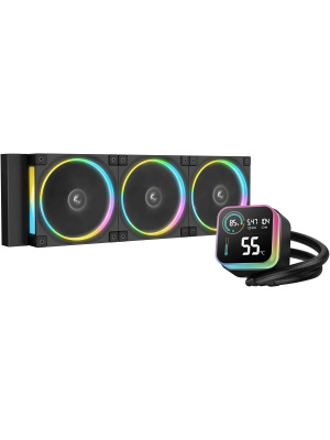 ��� Deepcool LQ360 Ultra ARGB Soc-AM5/AM4/1200/1700/1851 ������ 4-pin 38.71dB Al LCD 350W 1840gr Ret (R-LQ360-BKASMC-G-1)