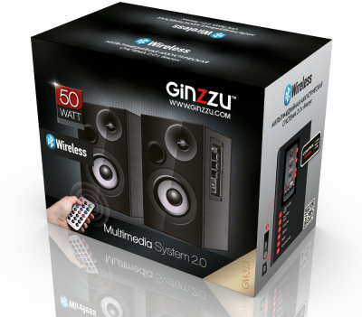  Ginzzu GM-313, 2x25W/BT/USB/SD/AUX/