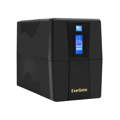 ��� ExeGate Power Smart ULB-1000.LCD.AVR.2SH, 1000VA/550W, LCD, AVR, 2�Schuko, Black
