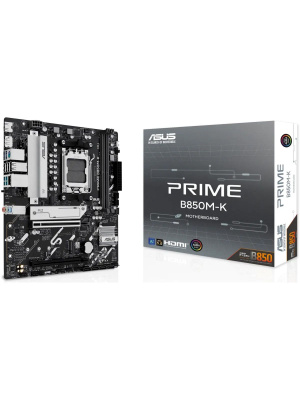 ����������� ����� ASUS PRIME B850M-K, AM5, B850, 2*DDR5, 4*SATA, 2*M.2, 4*USB 3.2, 4*USB 2.0, 3*PCIx16, 2*PCIx1, DP+HDMI, mATX
