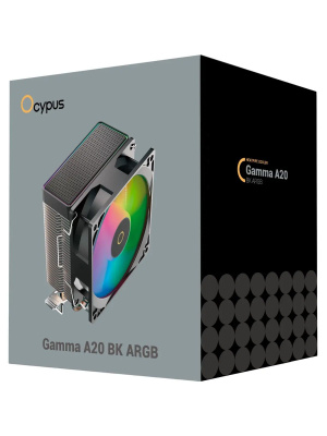 ����� Ocypus Gamma A20 BK ARGB, 92mm FARGB FAN, Top FARGB Panel, 2 HEAT PIPES, 3-PIN, 1900 RPM, 21DBA, HYDRO BEARING, LGA115X/1200/1700/18XX, AM4/AM5