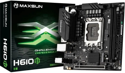 ����������� ����� Maxsun Challenger H610ITX 2LAN, Intel H610, Socket 1700, mATX, Ret