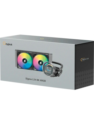 ������� �������� ���������� Ocypus Sigma L24 BK ARGB, 240mm, LCD Pump 2.4", 2x120mm ARGB fans, LGA115X/1200/1700/18XX, AM4/AM5
