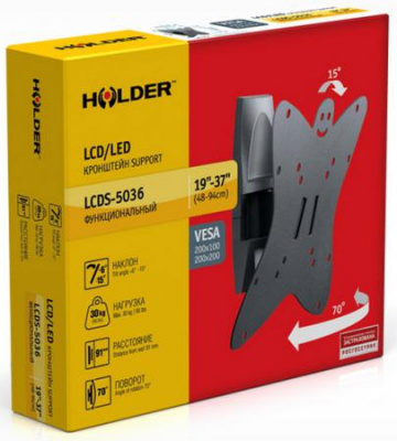 ��������� Holder LCDS-5036 ����� ��� �� �� 19-37" ��������� �� ����� 91�� ������ +6�/-15� ������� 135� �� 30��