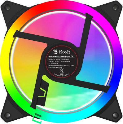 ���������� ��� ������� Bloody BD-CF120ARGB4 ARGB 120�120x25 ������ 4-pin 27�� (BD-CF120ARGB4-BK) Ret