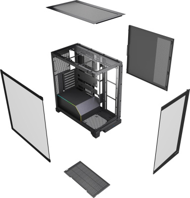������ �� HSPD F550-TGBK, Midi-Tower, ��� ��, Black