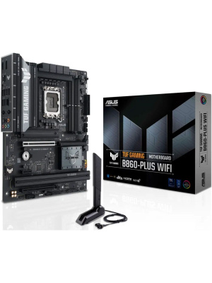 ����������� ����� ASUS TUF GAMING B860-PLUS WIFI, LGA1851, B860, 4*DDR5, 4*SATA, 3*M.2, 5*USB 3.2, 2*USB 2.0, Type-C, 2*PCIx16, 1*PCIx1, DP+HDMI, ATX; 90MB1JL0-M0EAY0