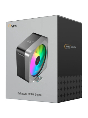 ����� Ocypus Delta A40 EX BK Digital, 120mm ARGB FAN, Top Display Panel, 4 HEAT PIPES, 4-PIN PWM, 500-1800 RPM, 29DBA, HYDRO BEARING, LGA115X/1200/1700/18XX, AM4/AM5