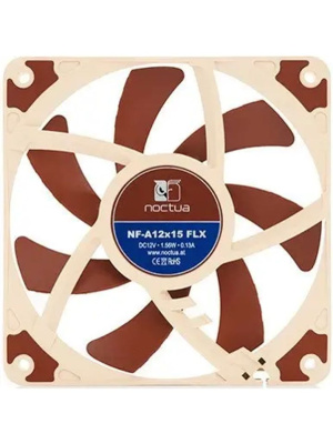 ����� ��� ������� Noctua NF-A12x15 FLX (120x120x15mm, 3-pin, 55.44CFM, 23.9dBA, 1850RPM, Beige/Brown)