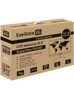 ������� 23.8" ExeGate SuperView EH2407 ������ {IPS 1920x1080 100Hz 5ms 16:9 250cd 1000:1 178/178 D-Sub HDMI VESA} [EX298353RUS]