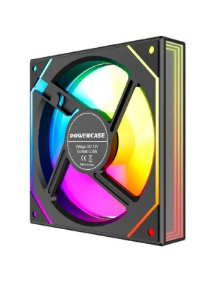 ���������� Powercase (M52-12 ARGB) Black 120x120x25�� (PWM, 100��./���, 4pin PWM (M+F)+ 3pin ARGB (M+F), 600-1800�10% ��/���) Bulk