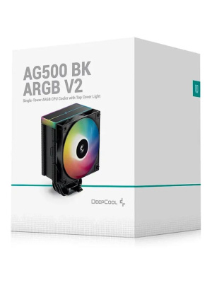 ����� DEEPCOOL AG500 BK ARGB V2 LGA1700/1200/115X/AM5/AM4 (TDP 240W, PWM, ARGB Fan 120mm, 5 ����. ������) RET