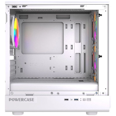 ������ Powercase Mistral Micro C4W ARGB, Tempered Glass, 4x 120mm ARGB PWM Fan, �����, mATX  (CMMCW-A4)