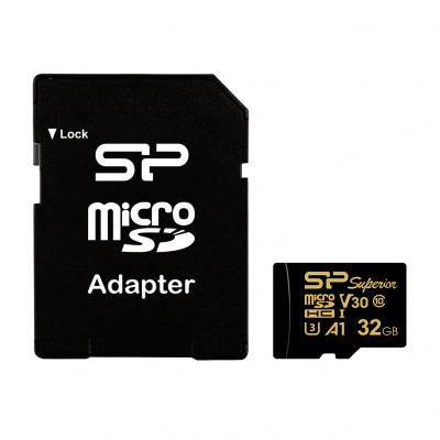   microSD 32GB Silicon Power Superior Golden A1 microSDXC Class 10 UHS-I U3 A1 100/80 Mb/s (SD )
