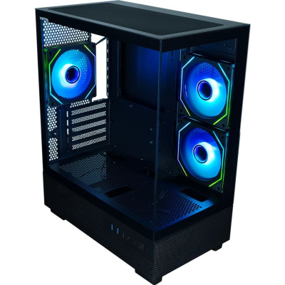 ������ XASTRA Q400M 3ARGB-C6-UC Black mATX/Aquarium/Screewless/ 3x120mm ARGB PWM FM fans/Argb+PWM HUB 6port/ Type-C/ Q400M-3FM12A-C6-UC