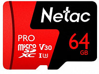 ����� ������ 64Gb MicroSD Netac P500 Extreme Pro (NT02P500PRO-064G-S), Retail version card only
