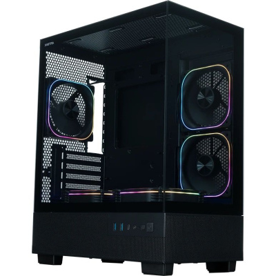 ������ XASTRA Q400M 5ARGB-FG-C6-UC Black mATX/Aquarium/Screewless/ 5x120mm ARGB PWM FG fans/Argb+PWM HUB 6port/ Type-C/ Q400M-5FG12A-C6-UC