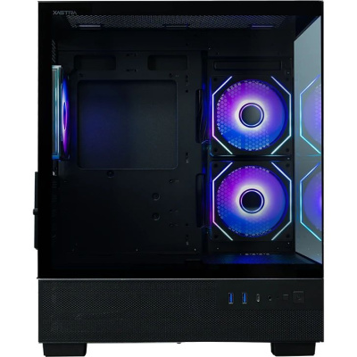 ������ XASTRA Q400M 3ARGB-C6-UC Black mATX/Aquarium/Screewless/ 3x120mm ARGB PWM FM fans/Argb+PWM HUB 6port/ Type-C/ Q400M-3FM12A-C6-UC