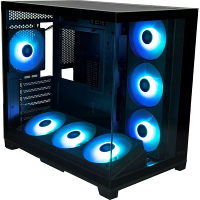 ������ XASTRA QW500 7ARGB-FC-C6-UC Black ATX/Aquarium/Screewless/1x120mm+2x360mm ARGB PWM FC fans/Argb+PWM HUB 6port/Type-C/ QW500-2FA36A-1FC12-C6-UC