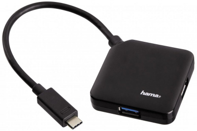 Хаб USB Type-C на 4 порта USB 3.0 , Hama 00135750 (black)