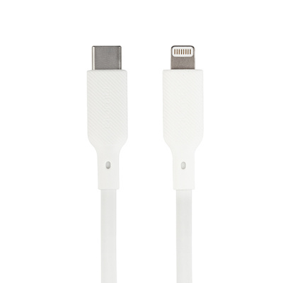 Кабель QUMO MFI С94, USB Type-C - Lightning, 2.2A, 1м, Силикон, Белый 32995