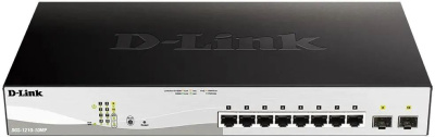 ���������� D-Link DGS-1210-10MP/FL2A ����������� L2 ���������� � 8 ������� 10/100/1000Base-T � 2 ������� 1000Base-X SFP (8 ������ PoE 802.3af/at, PoE-������ 130 ��)