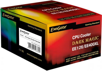 ����� Exegate Dark Magic EE126R-PWM.RGB ��� ����������, Socket 775, 115x/1200, AM2, AM2+, AM3, AM3+, AM4, FM1, FM2, FM2+, 1x120 ��, 900-2000 ��/���, ������������ ���������