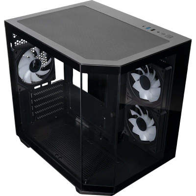 ������ XASTRA QT400M 3ARGB-C6-AC Black mATX/Aquarium/Screewless/3x120mm ARGB PWM FM fans/Argb+PWM HUB 6port/Type-C+USB3.0 (1 USB3.0 ������)/QT400M-3FM12A-C6-AC