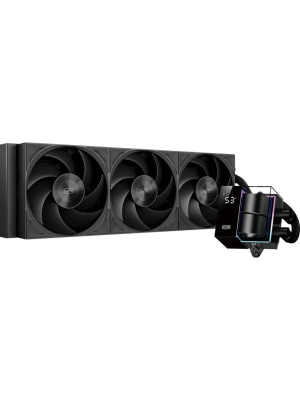 ������� ���������� PCCooler DS360 Pro Digital BK (310W, 360mm, LED temp., Black, Fans: 3x120mm, 66CFM, 34.3dBA, 2200RPM/ Pump height 85 mm, 15dBA, 2600RPM, Rad thickness 27mm/ S: 1851, 1700, 1200, 115X, 20XX, AM5, AM4)