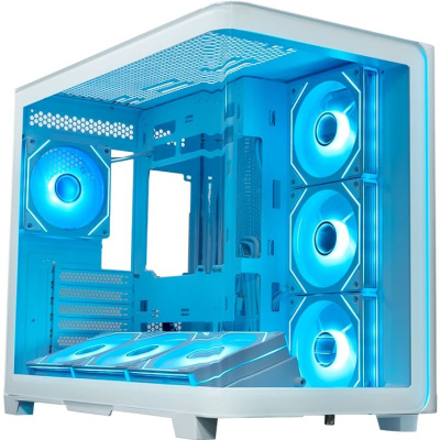 ������ XASTRA QR600 7ARGB C10-UC White ATX/Aquarium/Curve Glass /Led Strip/ 7x120mm ARGB PWM FM fans/ Argb+PWM HUB 10port /Type-C/ QR600-7FM12A-C10-UC-L-WH