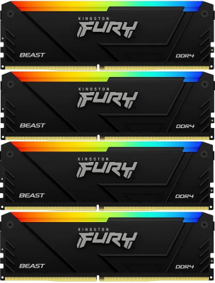 ������ DDR4 4x8GB 3200MHz Kingston KF432C16BB2AK4/32 Fury Beast Black RGB RTL PC4-25600 CL16 DIMM 288-pin 1.35� dual rank Ret