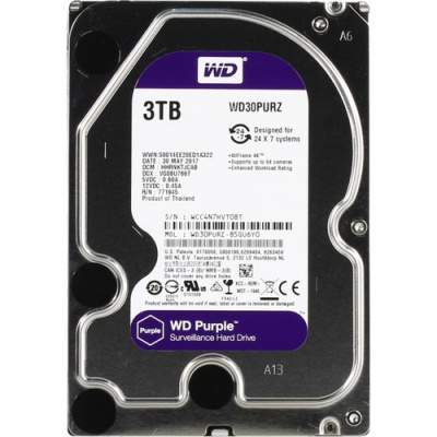 Ƹ  3000Gb WD Purple DV WD30PURZ Cache 64MB SATA-3 