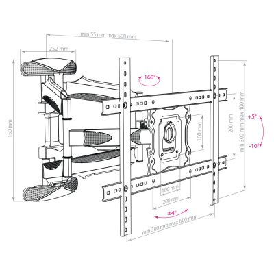  Arm Media COBRA-60  32-65" max 45 VESA 600×400 -  