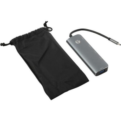 ������� ������������ Type-C --> 4 port USB3.0 HUB+PD VCOM CU4383 Grey 