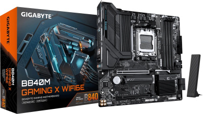 ����������� ����� Gigabyte B840M GAMING X WIFI6E, Socket AM5, AMD B840, mATX, Ret